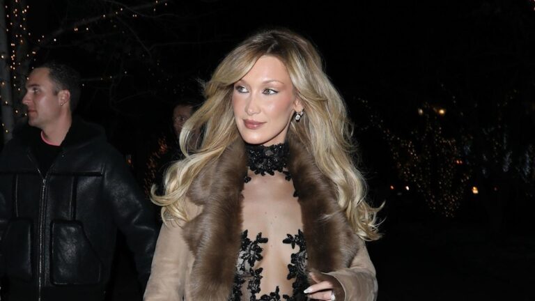 Bella Hadid Stuns in Sheer Dress During Aspen Getaway